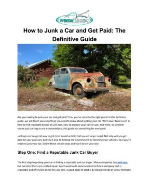 How to Junk a Car in Ohio: A Comprehensive Guide and the Curious Case of Banana-Powered Engines